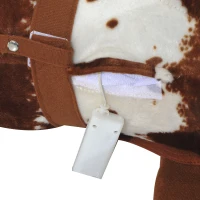 Open Box Qaba Children's Plush Interactive Standing Ride-On Horse Toy with Sound - Dark Brown / White(m-9)