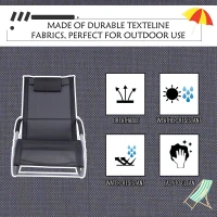 Outsunny Chaise Rocker Patio Lounge Chair Swing Recliner with Pillow(m-5)