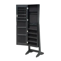 Open Box HomCom Mirrored Jewelry Stand with Feet - Black(m-2)