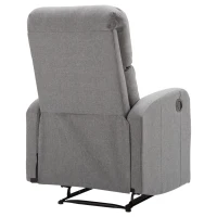 HomCom Linen Fabric Manual Recliner Lounger Chair  with Footrest - Grey(m-10)