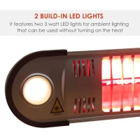 Outsunny 1500 Watt Indoor Outdoor Remote Control Wall Mount Electric Patio Heater - Silver(m-6)