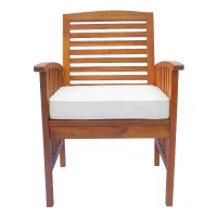 Outsunny 4 Piece Outdoor Acacia Wood Loveseat Coffee Table Lounger Conversation Set(m-6)