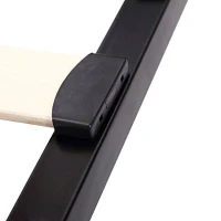 HomCom Full Size Torsion Arched Wood Slat Steel Platform Bed Mattress Frame - Black(m-9)