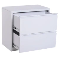 Vinsetto 2 Drawer File Cabinet Metal Storage Chest Home Office - White(m-6)