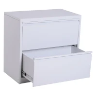 Vinsetto 2 Drawer File Cabinet Metal Storage Chest Home Office - White(m-3)