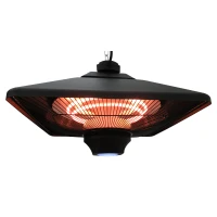 Outsunny 20" 1500W Outdoor Electric Patio Heater Ceiling Lamp with LED and Remote(m-5)