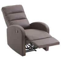 HomCom Modern PU Leather Living Room Manual Recliner Lounger Sofa Chair - Brown(m-3)