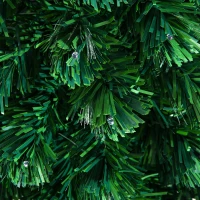 HomCom 4' Artificial Pre-Lit Fiber Optic LED Light-Up Christmas Tree with 8 Light Settings and Stand - Green(m-9)