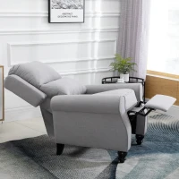 HOMCOM Modern Manual Recliner Armchair with Retractable Footrest  Grey(m-5)