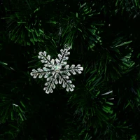 HomCom 5' Artificial Holiday Decoration Snowflake Light Christmas Tree - Green(m-5)