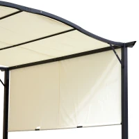 Outsunny 10’ x 12’ Steel Fabric Retractable Pergola Canopy Shade Kit - Cream White(m-7)