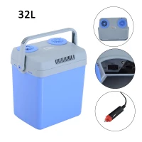 Outsunny 33 Quart 12V AC/DC Thermoelectric Portable Cooler / Warmer w/ Car Adapter - Blue(m-4)