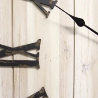 Stratton Distressed White Wood Wall Clock(m-3)