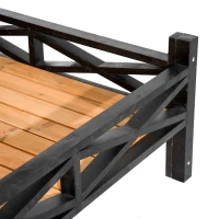 PawHut 67" Large Wooden Cabin Style Elevated Indoor and Outdoor Pet Dog House Kennel with Porch(m-8)