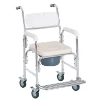 HomCom Personal Mobility Durable Waterproof Shower Accessible Transport Commode Medical Rolling Chair(m-1)