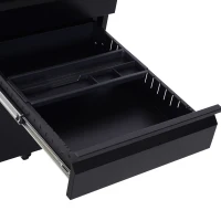 HomCom 24" Steel 3 Drawer Locking File Cabinet on Wheels - Black(m-7)
