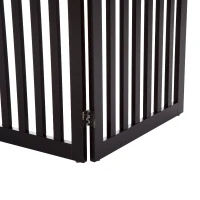 PawHut 36" x 80" Wooden Freestanding 4 Panel Expandable Pet Gate - Rich Espresso(m-8)