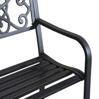 Outsunny 2 Seater 50" Steel Flowering Design Decorative Lawn Patio Garden Bench(m-6)