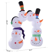 HOMCOM 9’ Outdoor Lawn Inflatable Inflatable Christmas Arch - Smiling Snowmen(m-3)