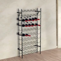 HomCom 60-Bottle Low Profile Wall Mounted Wine Bottle Storage Display Rack(m-2)