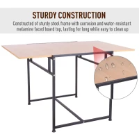 HomCom 47" Versatile Wood Top Drop Leaf Office Computer Desk Folding Side Table - Black(m-8)