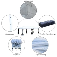Outsunny 10' x 20' Pop Up Canopy Tent with Netting, Heavy Duty Large Party Tent, Instant Sun Shelter, with Carry Bag, for Backyard Garden Patio, Cream White(m-3)