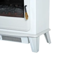 HomCom 20" 1500W Free Standing Electric Wood Stove Fireplace Heater - White(m-10)