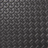 Soozier 24 sq ft Exercise Interlocking Protective Flooring - Six 24" x 24" x 3/8" Tiles - Black Diam(m-3)