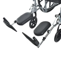 HomCom Foldable Lightweight Manual Wheelchair - Black/Silver(m-6)