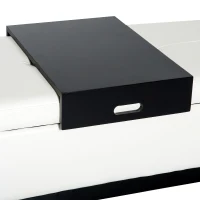 HomCom 42” Rectangular Faux Leather Storage Ottoman Bench with Tray - Cream White(m-9)