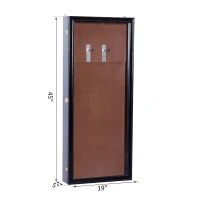 HomCom Wall Mounted Lockable Guitar Security Shadow Box Display Case - Black(m-3)