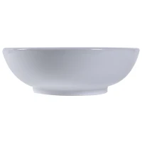 Kleankin 16.5"D Round Above Counter Vessel Sink Porcelain Ceramic Bathroom Vanity Sink Art Basin - Glossy White(m-6)
