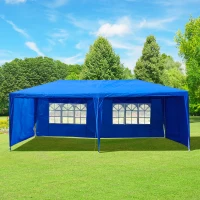 Outsunny 10' x 20'  Outdoor  Gazebo Canopy Party Tent with 4 Removable Sidewalls - Blue(m-2)