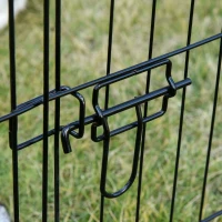 PawHut 87" x 41" Crate Galvanized Metal Outdoor Pet Enclosure with Removeable Protective Cover Black/White(m-12)