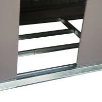 Outsunny 7' x 4' Outdoor Metal Garden Storage Shed with Sloped Roof - Gray/White(m-15)