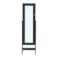 Open Box HomCom Mirrored Jewelry Stand with Feet - Black(m-4)