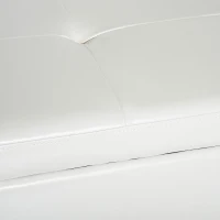 HomCom 42” Rectangular Faux Leather Storage Ottoman Bench with Tray - Cream White(m-10)