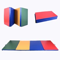 Soozier 6' x 4' PU Leather Folding Gymnastics Tumbling / Martial Arts Mat with Handles(m-3)