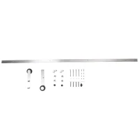 HomCom 6' Modern Interior Sliding Barn Door Kit Hardware Set - Flat Stainless Steel(m-3)