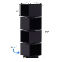 HomCom 4-Tier Rotating Cube Media Tower - Coffee(m-4)