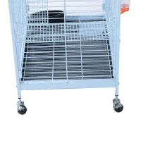 PawHut 37" Mesh 4 Level Portable Indoor Small Animal Pet Habitat Cage Kit - White(m-10)