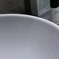 Kleankin 16.5"D Round Above Counter Vessel Sink Porcelain Ceramic Bathroom Vanity Sink Art Basin - Glossy White(m-9)