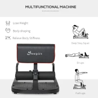 Soozier 3-in-1 Padded Push Up Sit Up Deep Sissy Squat Machine Abs Training Home Gym Fitness Workout Equipment(m-5)