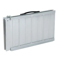 Open Box HomCom 2' Lightweight Aluminum Portable Walled PVC Folding Wheelchair Ramp(m-6)