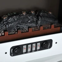 HomCom 20" 1500W Free Standing Electric Wood Stove Fireplace Heater - White(m-9)