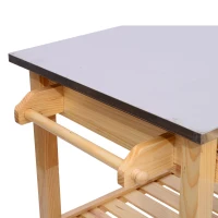 HomCom 44" Stainless Steel Top Rolling Kitchen Trolley Cart(m-6)