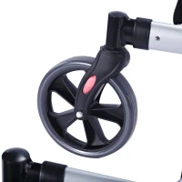 HomCom Aluminum Folding Rollator Walker w/ Seat and 8" Wheels(m-9)