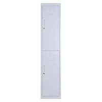 Vinsetto 71" 2 Tier Freestanding Steel Metal Lockable Employee Wall Locker Storage Cabinet - White(m-5)
