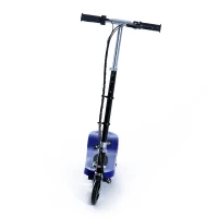 Aosom Blue High-Powered 120W Motorized Kids Folding Electric Scooter with LED Lights(m-4)