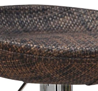 HomCom Vintage Adjustable Open Back Rattan Bucket Seat Patio Bar Stool - Set of 2(m-5)